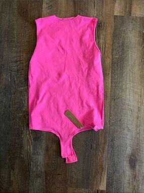 SKIMS Sleeveless Bodysuit in Bright Pink